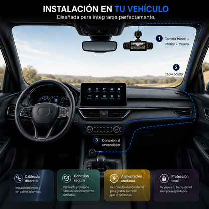 Dash Cam Pro 360° | Grabación para seguridad y tu testigo en el camino